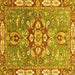 Square Machine Washable Geometric Yellow Traditional Rug, wshabs3299yw