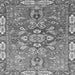 Square Machine Washable Geometric Gray Traditional Rug, wshabs3299gry