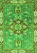 Machine Washable Geometric Green Traditional Area Rugs, wshabs3299grn