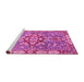 Sideview of Machine Washable Geometric Pink Traditional Rug, wshabs3299pnk