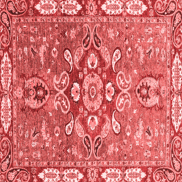 Machine Washable Geometric Red Traditional Rug, wshabs3299red