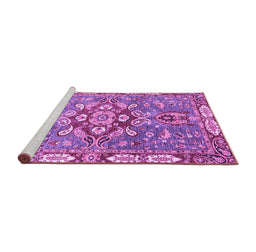 Sideview of Machine Washable Geometric Purple Traditional Area Rugs, wshabs3299pur
