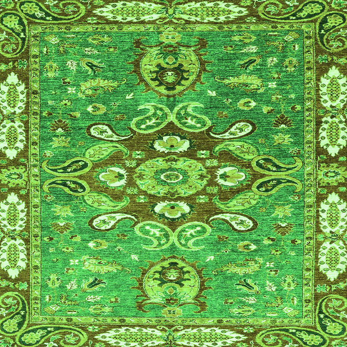 Square Geometric Green Traditional Rug, abs3299grn