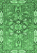 Machine Washable Geometric Emerald Green Traditional Area Rugs, wshabs3299emgrn