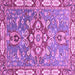 Square Machine Washable Geometric Purple Traditional Area Rugs, wshabs3299pur