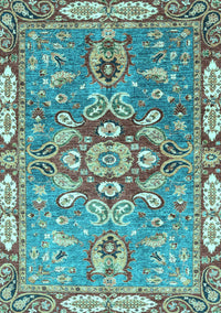 Geometric Light Blue Traditional Rug, abs3299lblu