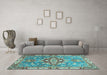 Machine Washable Geometric Light Blue Traditional Rug in a Living Room, wshabs3299lblu