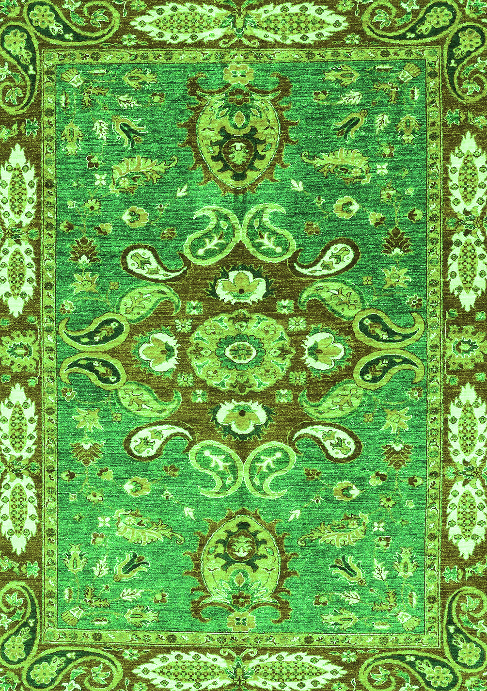 Geometric Green Traditional Rug, abs3299grn - Ahgly Company