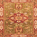 Square Machine Washable Geometric Orange Traditional Area Rugs, wshabs3299org