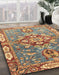 Machine Washable Abstract Brown Green Rug in a Family Room, wshabs3299