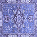 Square Machine Washable Geometric Blue Traditional Rug, wshabs3299blu