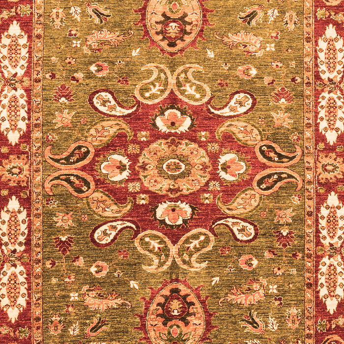 Machine Washable Geometric Orange Traditional Area Rugs, wshabs3299org