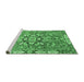 Sideview of Machine Washable Geometric Emerald Green Traditional Area Rugs, wshabs3299emgrn