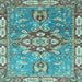 Square Geometric Light Blue Traditional Rug, abs3299lblu