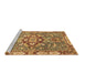 Sideview of Machine Washable Geometric Brown Traditional Rug, wshabs3299brn