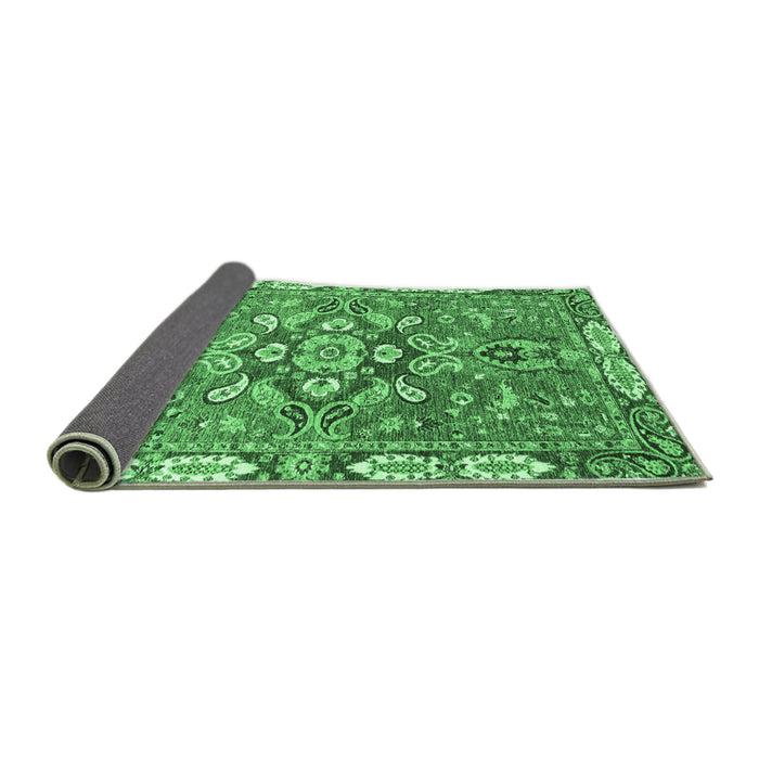 Sideview of Geometric Emerald Green Traditional Rug, abs3299emgrn