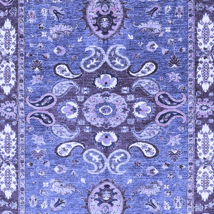 Machine Washable Geometric Blue Traditional Rug, wshabs3299blu