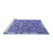 Sideview of Machine Washable Geometric Blue Traditional Rug, wshabs3299blu