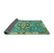 Sideview of Geometric Turquoise Traditional Rug, abs3299turq