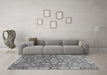 Machine Washable Geometric Gray Traditional Rug in a Living Room,, wshabs3299gry