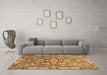 Machine Washable Geometric Brown Traditional Rug in a Living Room,, wshabs3299brn