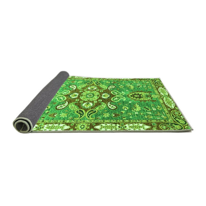 Sideview of Geometric Green Traditional Rug, abs3299grn
