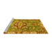 Sideview of Machine Washable Geometric Yellow Traditional Rug, wshabs3299yw