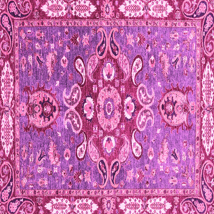 Square Machine Washable Geometric Pink Traditional Rug, wshabs3299pnk