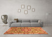 Machine Washable Geometric Orange Traditional Area Rugs in a Living Room, wshabs3299org
