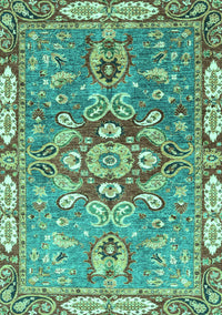 Geometric Turquoise Traditional Rug, abs3299turq