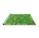 Sideview of Machine Washable Geometric Green Traditional Area Rugs, wshabs3299grn