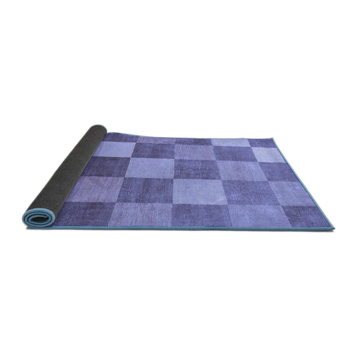 Sideview of Checkered Blue Modern Rug, abs329blu