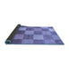 Sideview of Checkered Blue Modern Rug, abs329blu