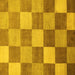 Square Checkered Yellow Modern Rug, abs329yw