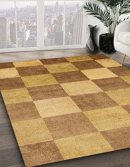 Abstract Sedona Brown Checkered Rug in Family Room, abs329