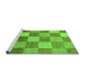 Sideview of Machine Washable Checkered Green Modern Area Rugs, wshabs329grn