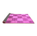 Sideview of Checkered Purple Modern Rug, abs329pur