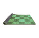 Sideview of Checkered Turquoise Modern Rug, abs329turq