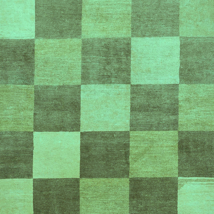 Machine Washable Checkered Turquoise Modern Area Rugs, wshabs329turq