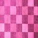 Square Machine Washable Checkered Pink Modern Rug, wshabs329pnk