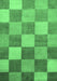 Checkered Emerald Green Modern Rug, abs329emgrn