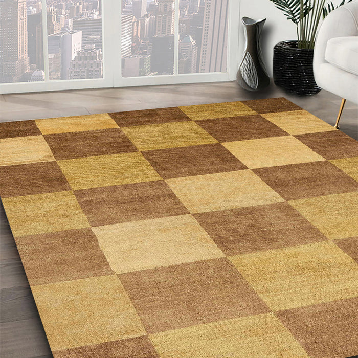 Machine Washable Abstract Sedona Brown Rug in a Family Room, wshabs329