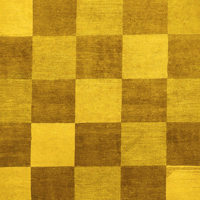 Machine Washable Checkered Yellow Modern Rug, wshabs329yw