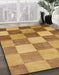 Abstract Sedona Brown Checkered Rug in Family Room, abs329