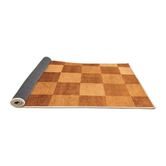 Sideview of Checkered Orange Modern Rug, abs329org