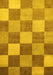 Checkered Yellow Modern Rug, abs329yw