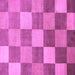 Square Machine Washable Checkered Purple Modern Area Rugs, wshabs329pur