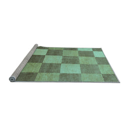 Sideview of Machine Washable Checkered Light Blue Modern Rug, wshabs329lblu