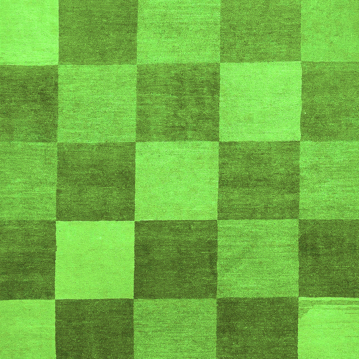 Machine Washable Checkered Green Modern Area Rugs, wshabs329grn
