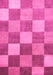 Machine Washable Checkered Pink Modern Rug, wshabs329pnk